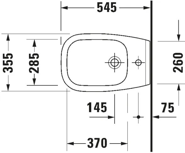 Duravit 22571500002 - Závesný bidet D-CODE keramika/lesklá biela