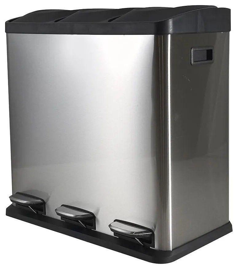 Odpadkový kôš 60 l (3x20 l) strieborná matná