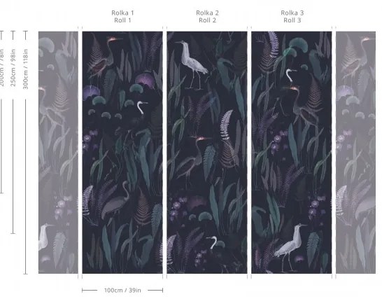 WALLCOLORS Calm Heron Purple wallpaper - tapeta POVRCH: Prowall Canvas