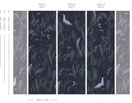 WALLCOLORS Calm Heron Purple wallpaper - tapeta POVRCH: Wallstick