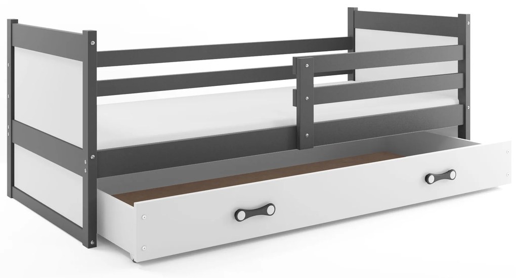 Posteľ RICO 1 190x90 grafitová - biela