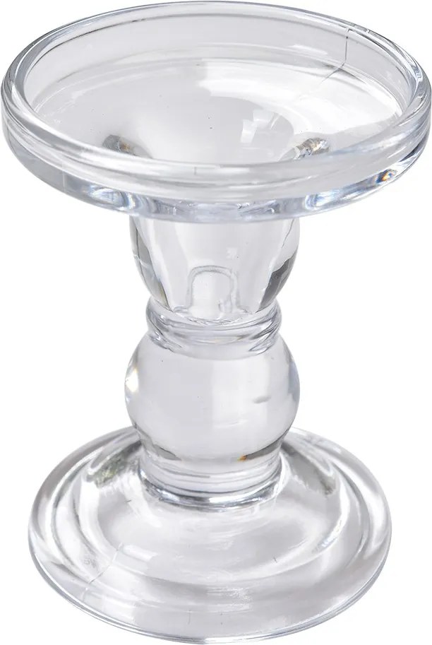 Sklenený transparentný svietnik na úzku aj širokú sviečku - Ø 8*11 cm