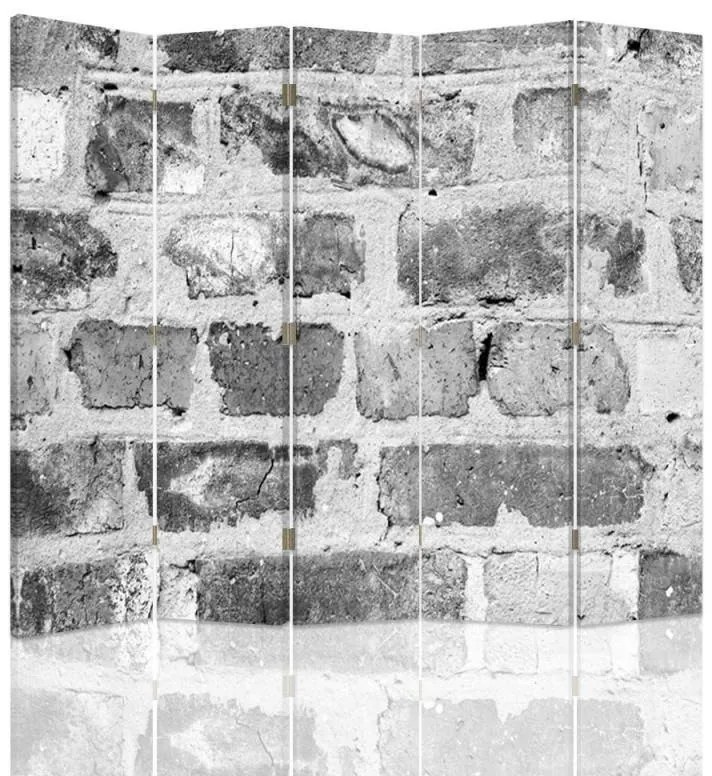Gario Paraván Tehlová stena v sivej farbe Rozmery: 180 x 170 cm, Prevedenie: Otočný paraván 360°
