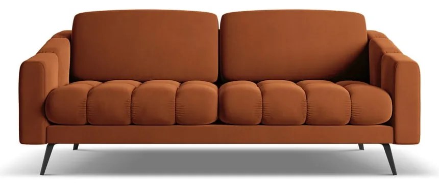 Oranžová zamatová pohovka 202 cm Nalu – Makamii