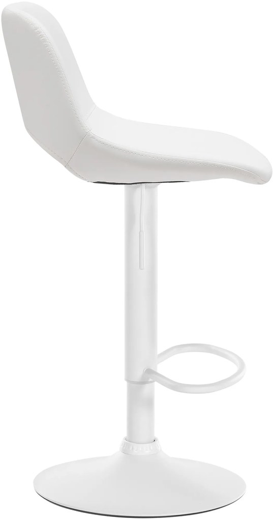 Design-Shop 2x Barová stolička Camden - koženka, biely rám - Biela