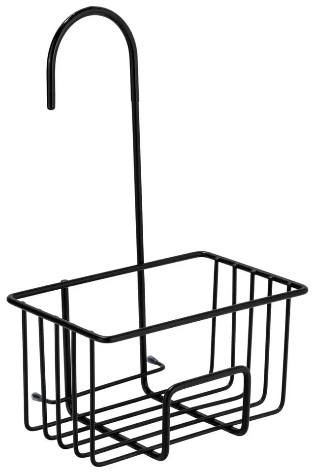 Čierna závesná kúpeľňová polička z nehrdzavejúcej ocele Milito – Wenko