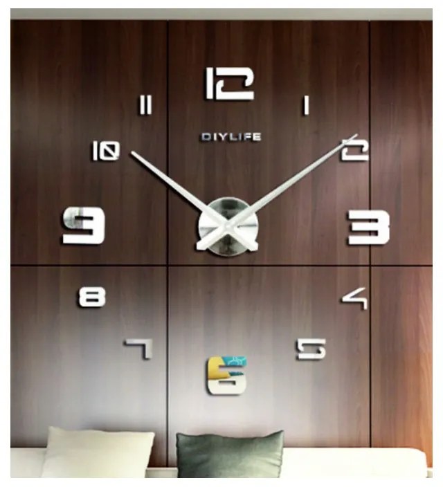 Moderné nalepovacie nástenné hodiny | 3D hodiny 12S021 Wall clock HEU+