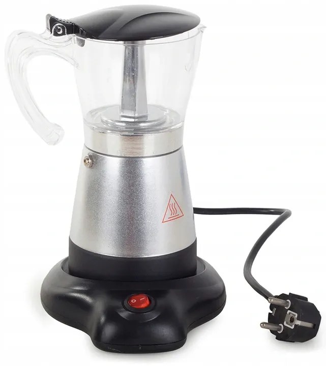 Verk 07067 Elektrická Moka kanvica 6 - 300 ml strieborná