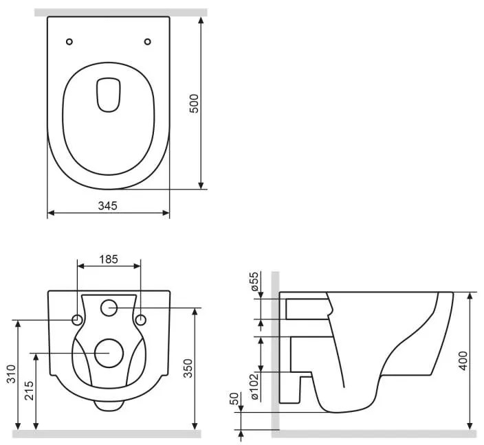 Závesné WC AM.PM X-Joy CXB1700MBSC bezokrajové, so sedadlom Microlift, čierne