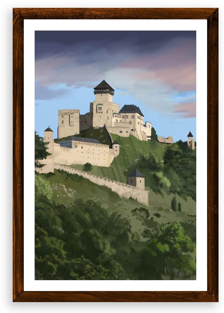 Poster Trenčiansky hrad - Poster 50x70cm + čierny rám (71,8€)