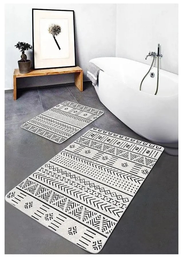 Čiernobiele kúpeľňové predložky v súprave 2 ks 60x100 cm – Mila Home