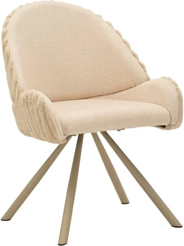 Krémové čalúnené jedálenské kreslá v súprave 2 ks s podrúčkami Stockholm – Mauro Ferretti