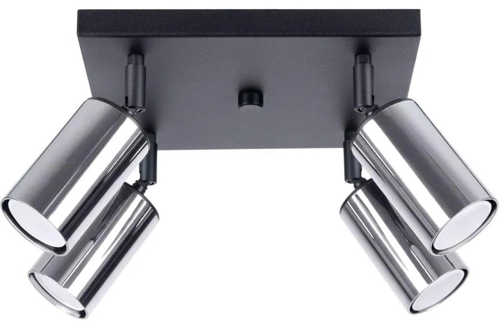 Sollux SL.1370 - Bodové svietidlo WINX 4xGU10/10W/230V čierna/chróm