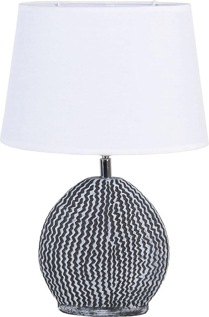 Bielo šedivá stolná lampa Val s bielym tienidlom - 26 * 19 * 38 / E27
