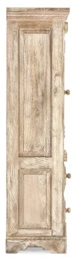 furniture-nabytek.cz - Masívna vysoká komoda do koupelne Patina z mangového dreva, lakovaná, prírodná – 48×33×130 cm