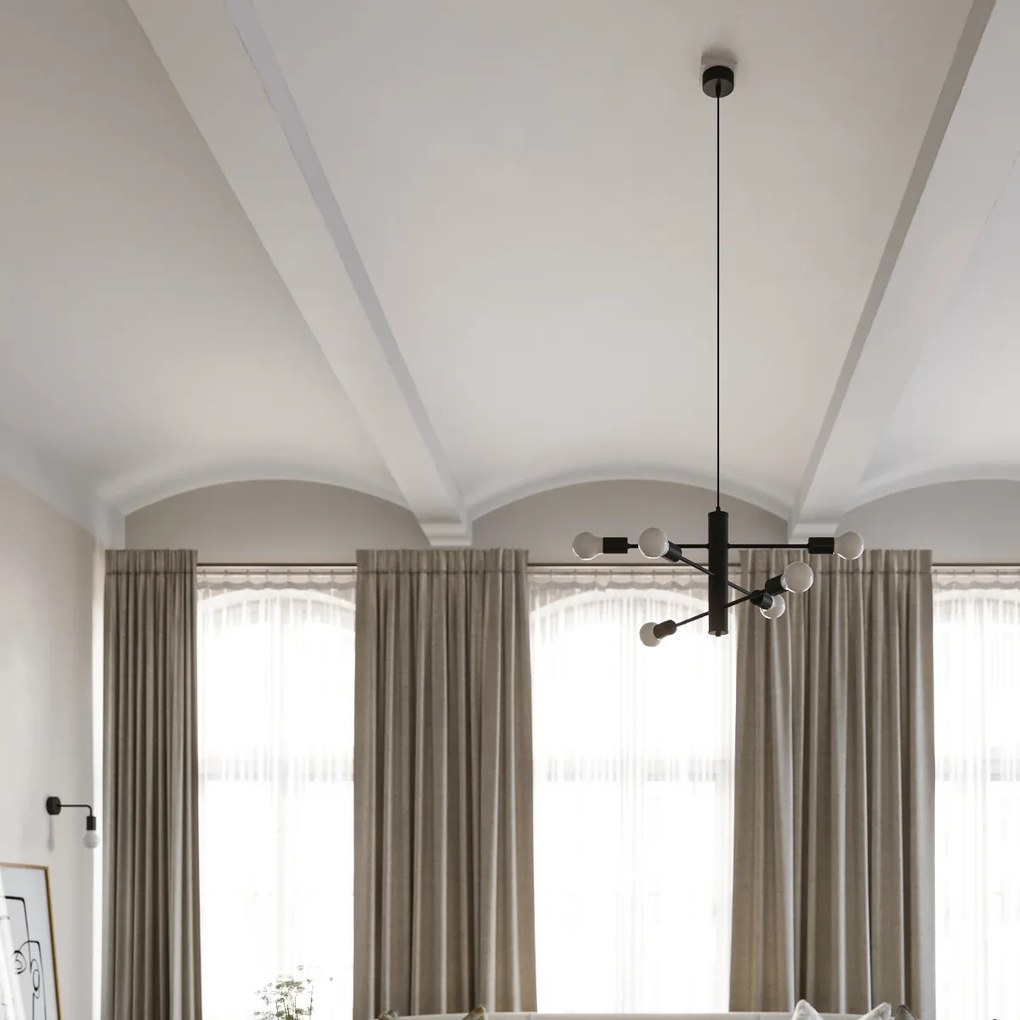 Luster Duomo 3, čierne telo svietidla