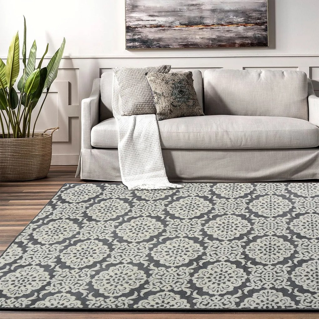 Tutumi Bolonia, plyšový 3D koberec 140x200cm, šedá, SHG-04002