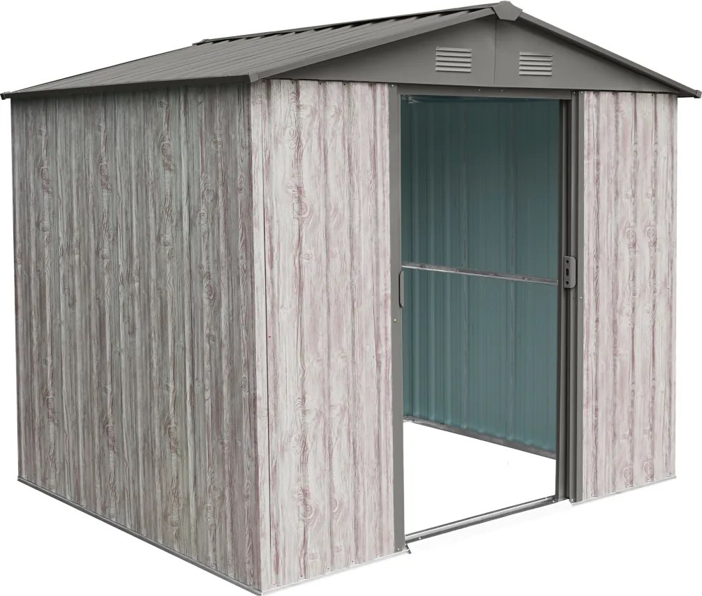 Záhradný domček BestBerg ZDB-4SD / 4,1 m² / 236 x 174 x 206 cm / dekor biele drevo / sivá