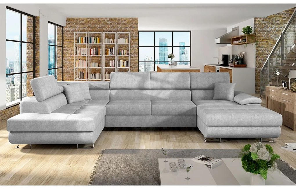 Rohová sedacia súprava Alvin Bis, Dostupné poťahy: ekokoža Soft 017 + Lux 06 + ekokoža Soft 017, Strana: Ľavá - U