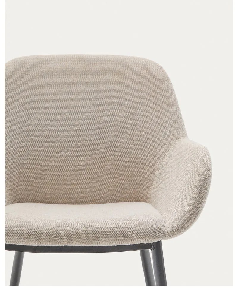 Krémovobiele čalúnené jedálenské kreslo Konna – Kave Home