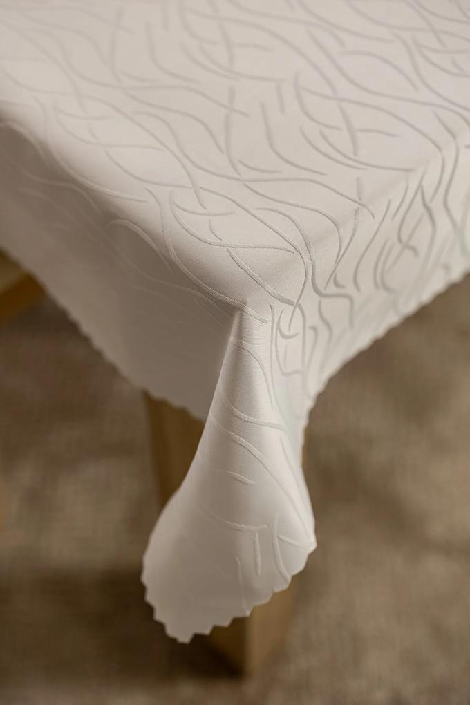 Dekorstudio Teflónovy obrus na stôl Waves - biely Rozmer obrusu (šírka x dĺžka): 140x220cm