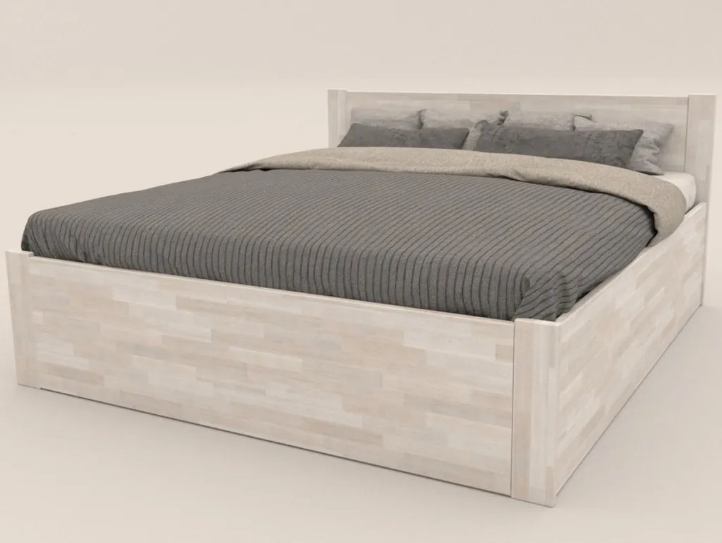 Posteľ s úložným priestorom Fava Box 180x200 cm, bielený buk