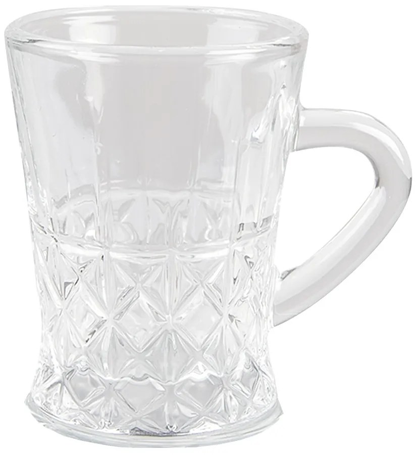 Transparentný sklenený hrnček na nápoj - 6*8*8 cm / 95 ml