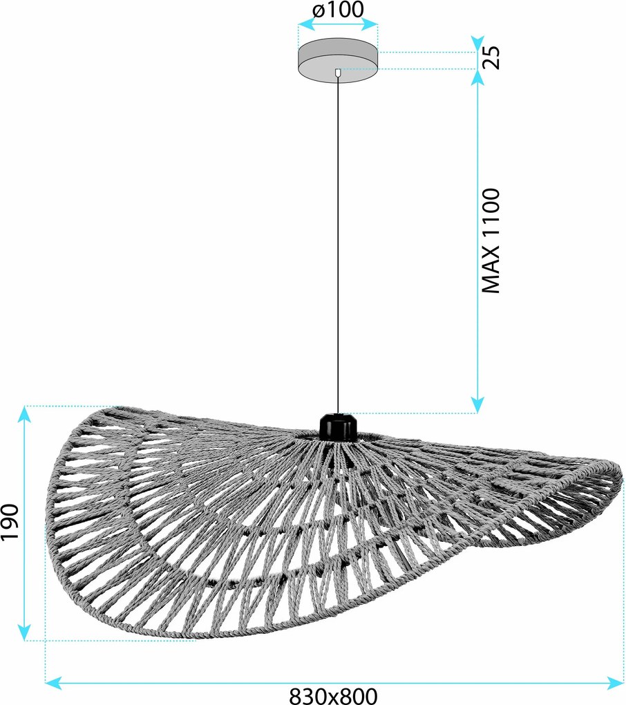 Toolight Toolight, závesné stropné svietidlo 80cm, 1xE27, APP1740-1C, čierna-hnedá, OSW-06063