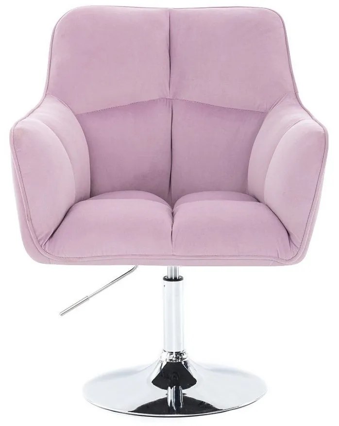 LuxuryForm DESIGN Kreslo AMALFI VELUR na striebornom tanieri - levanduľa