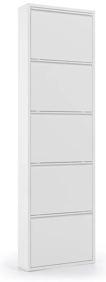 Biela kovová výklopná skrinka na topánky Rox – Kave Home