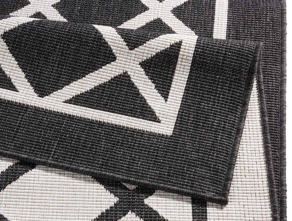 Kusový koberec Twin Supreme 103425 Sydney black creme – na von aj na doma, 160x230, čierna, chodba / predsieň, Hanse Home