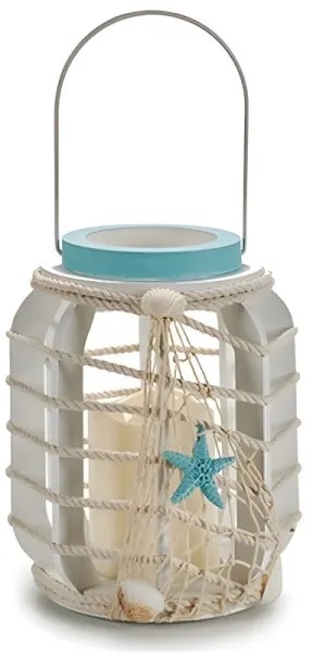 Morský lampáš s LED – tyrkysový 32 cm