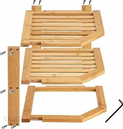 Kesper Rohová prídavná polica, bambus, 2-poschodová, CORNER, 25x25x27