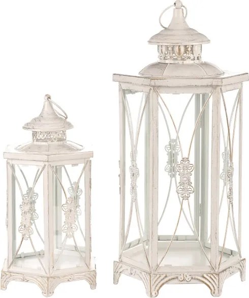 Set dvoch lampášov biely LUC304 (2 ks)