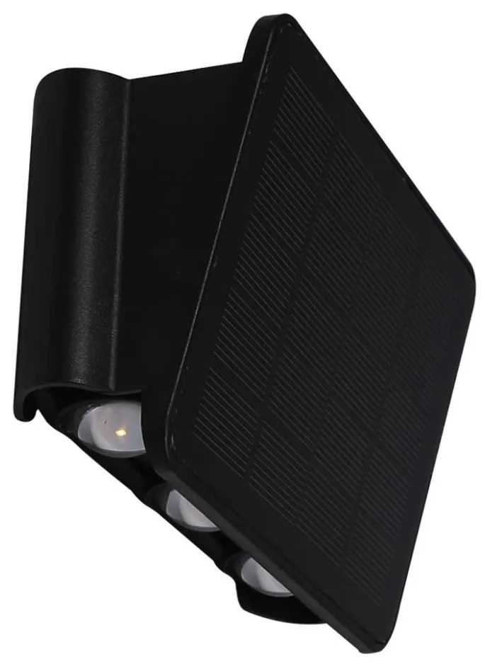 Milagro LED Solárne nástenné svietidlo ALF LED/4W/1300 mAh 3000K IP54 čierna MI2144