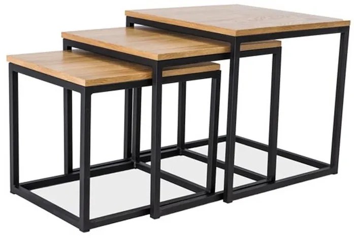 Set príručných stolíkov s doskou v dekore dub TRIO