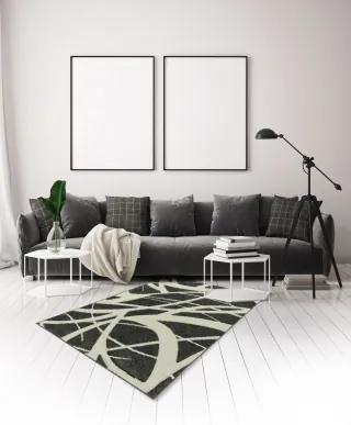 Koberce Breno Kusový koberec PORTLAND 57/RT4E, čierna, viacfarebná,80 x 140 cm