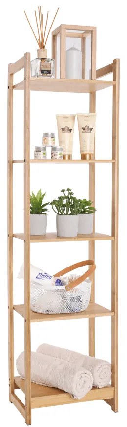 5-poličkový regál, prírodný bambus, IMPEROR TYP 3