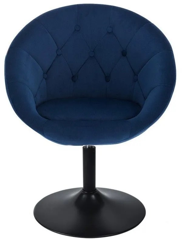 LuxuryForm DESIGN Kreslo VERA VELUR na čiernom tanieri - modré