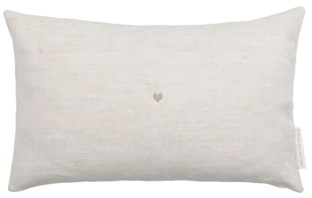Bastion Collections Ľanový povlak s výplňou Naturel Heart 30 x 50 cm