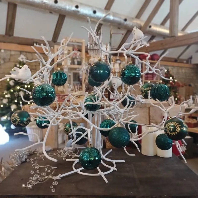 DECOLED Plastové koule, prům. 8 cm, 20x tmavě zelená