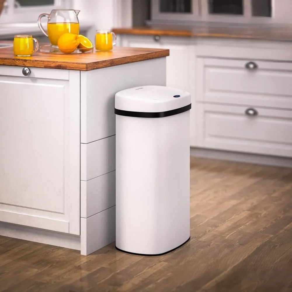 Senzorový odpadkový kôš DEUS, 58 litrov, biela Jurhan