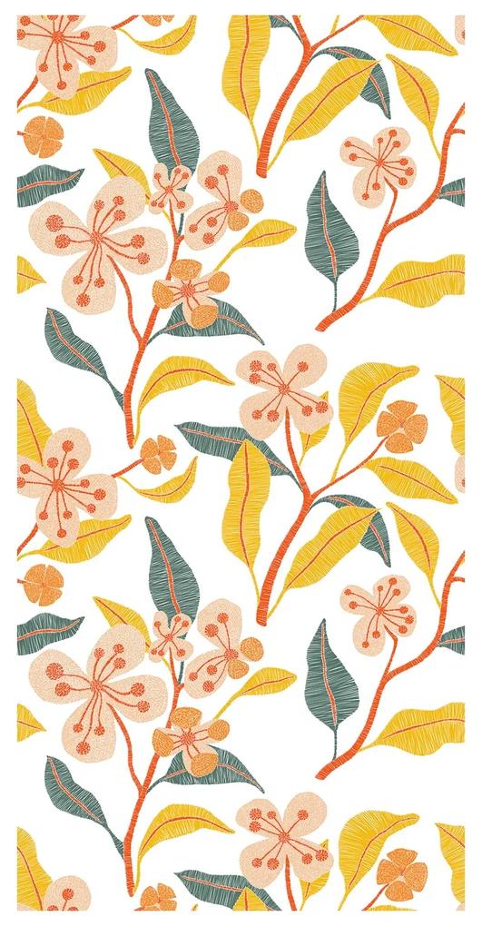 Tapeta - Kvety v bielom pozadí