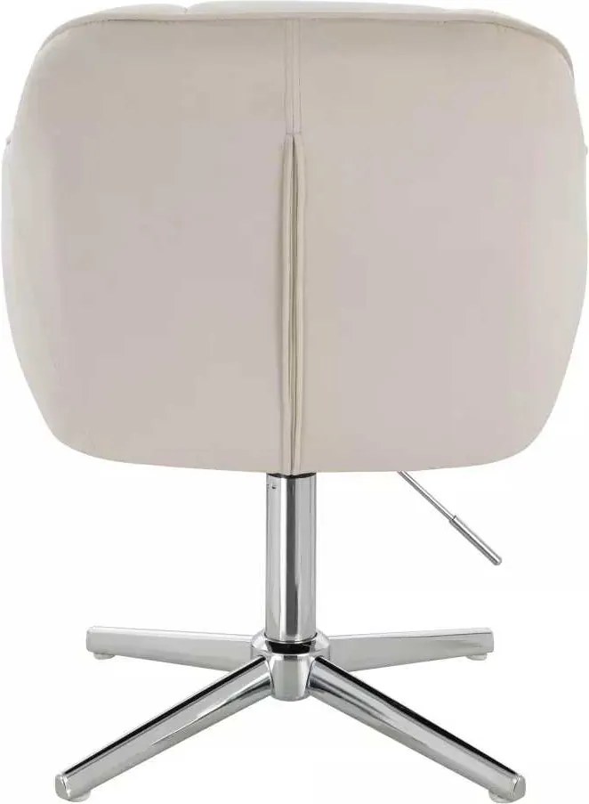 LuxuryForm DESIGN Stolička AVOLA VELUR na striebornom kríži - krémová