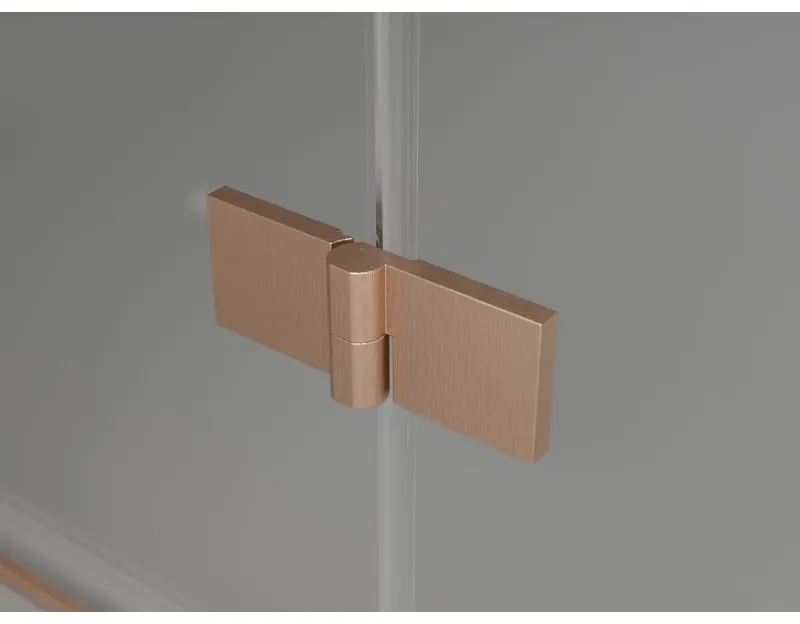 Mexen Lunar T, výklopný ľavý sprchový kút 125 x 80 cm, 8mm číre sklo, profil medená matná, 834T-125-080-65-00-L