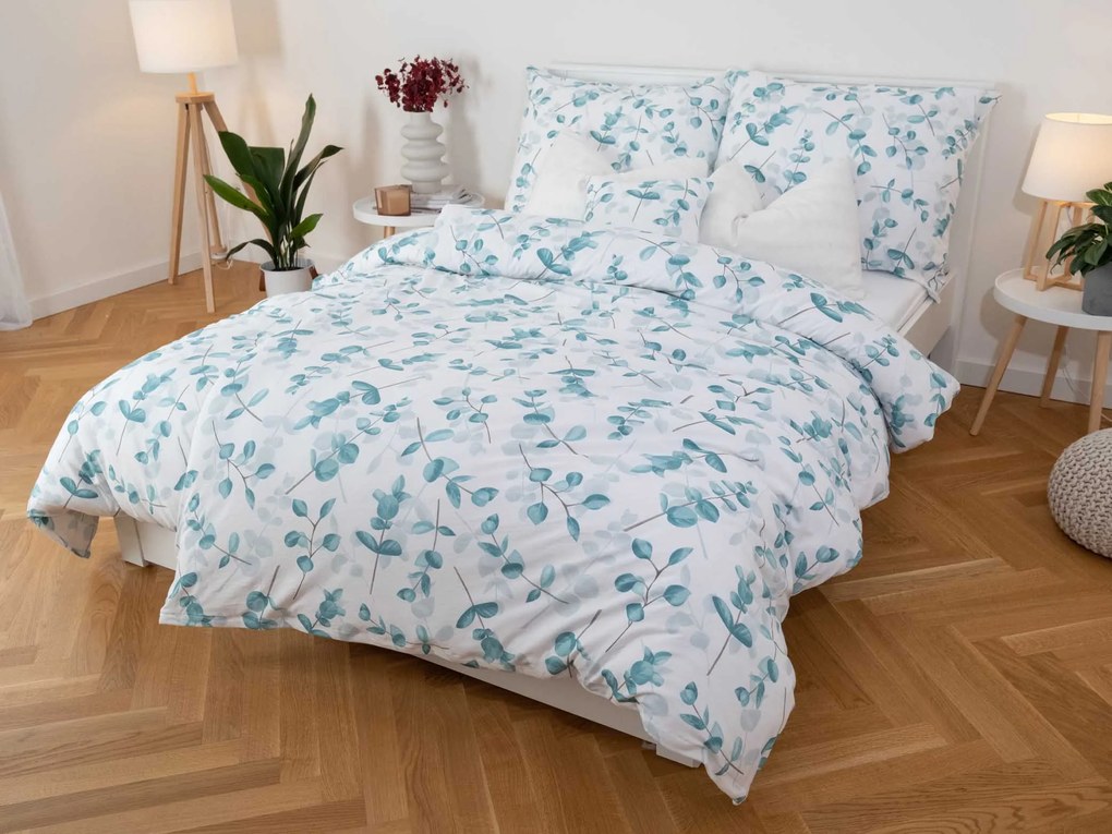 Predĺžené obliečky Mako jersey – Eukalyptus