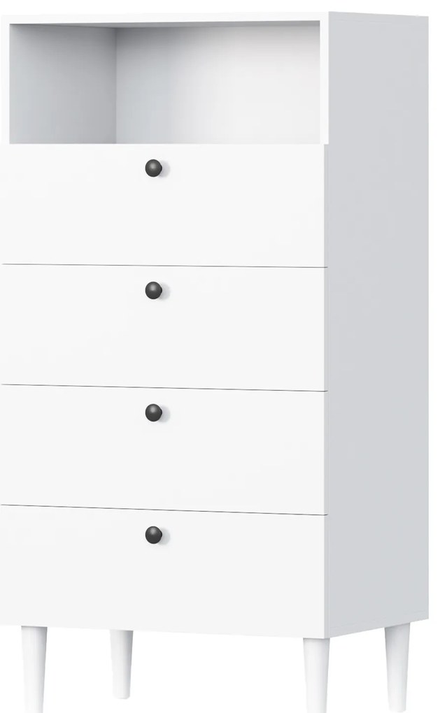 Komoda so zásuvkami DULLUM 60x115cm, biela