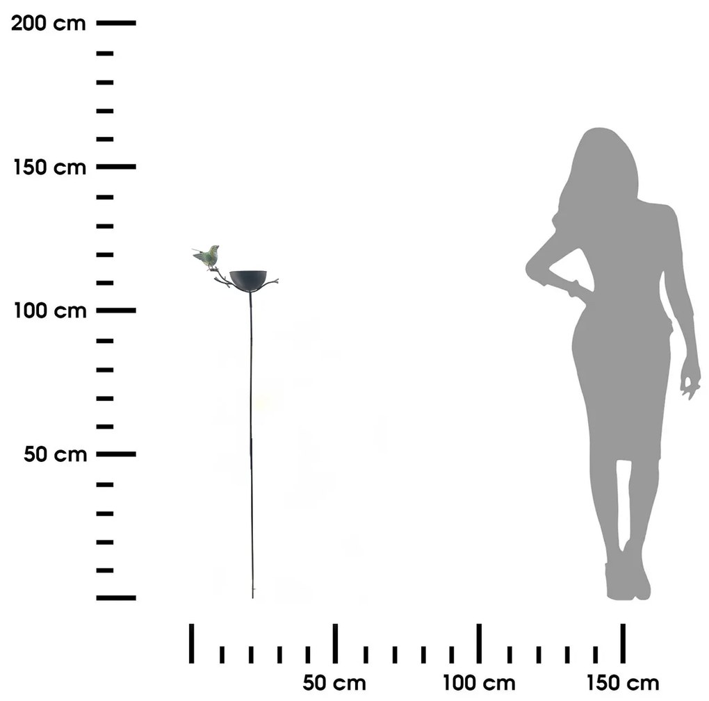 Zapichovacie napájadlo pre vtáky Kate, 122x29 cm, kov, viacfarebná