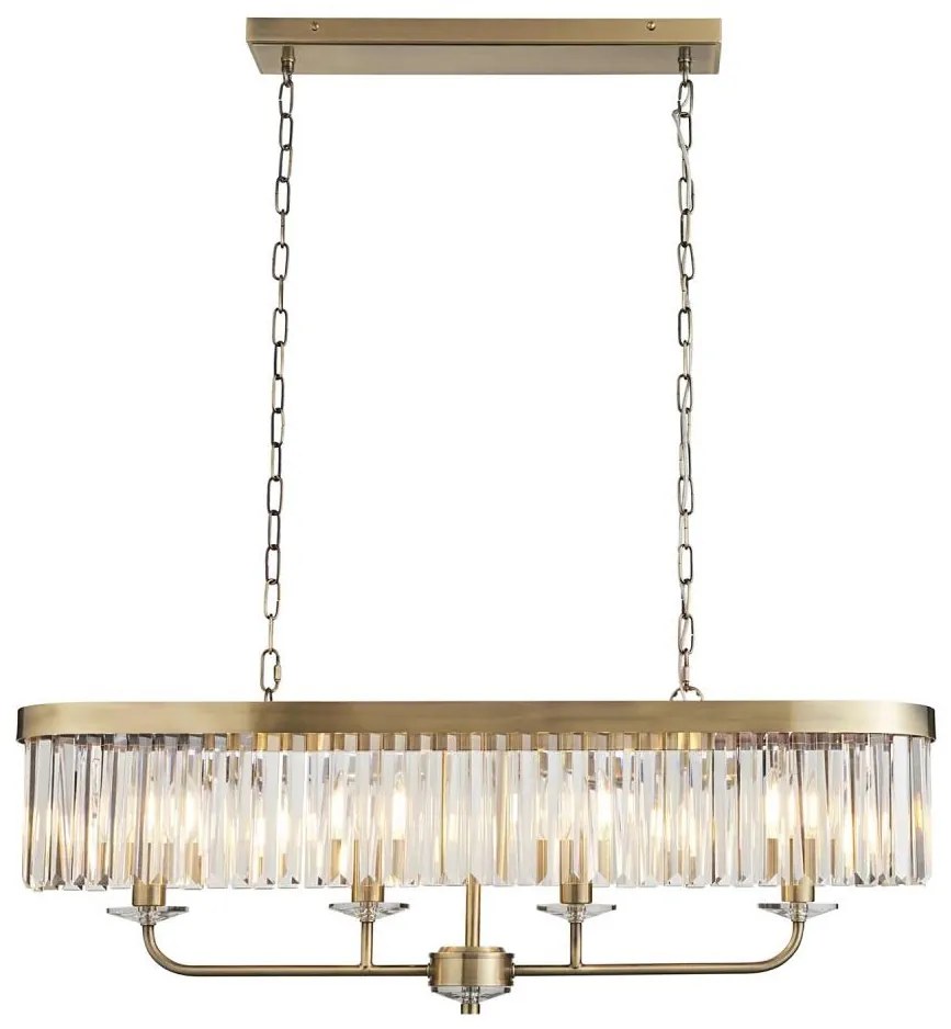 Endon 110539 - Luster na reťazi CHESTERFIELD 4xE14/6W/230V mosadz