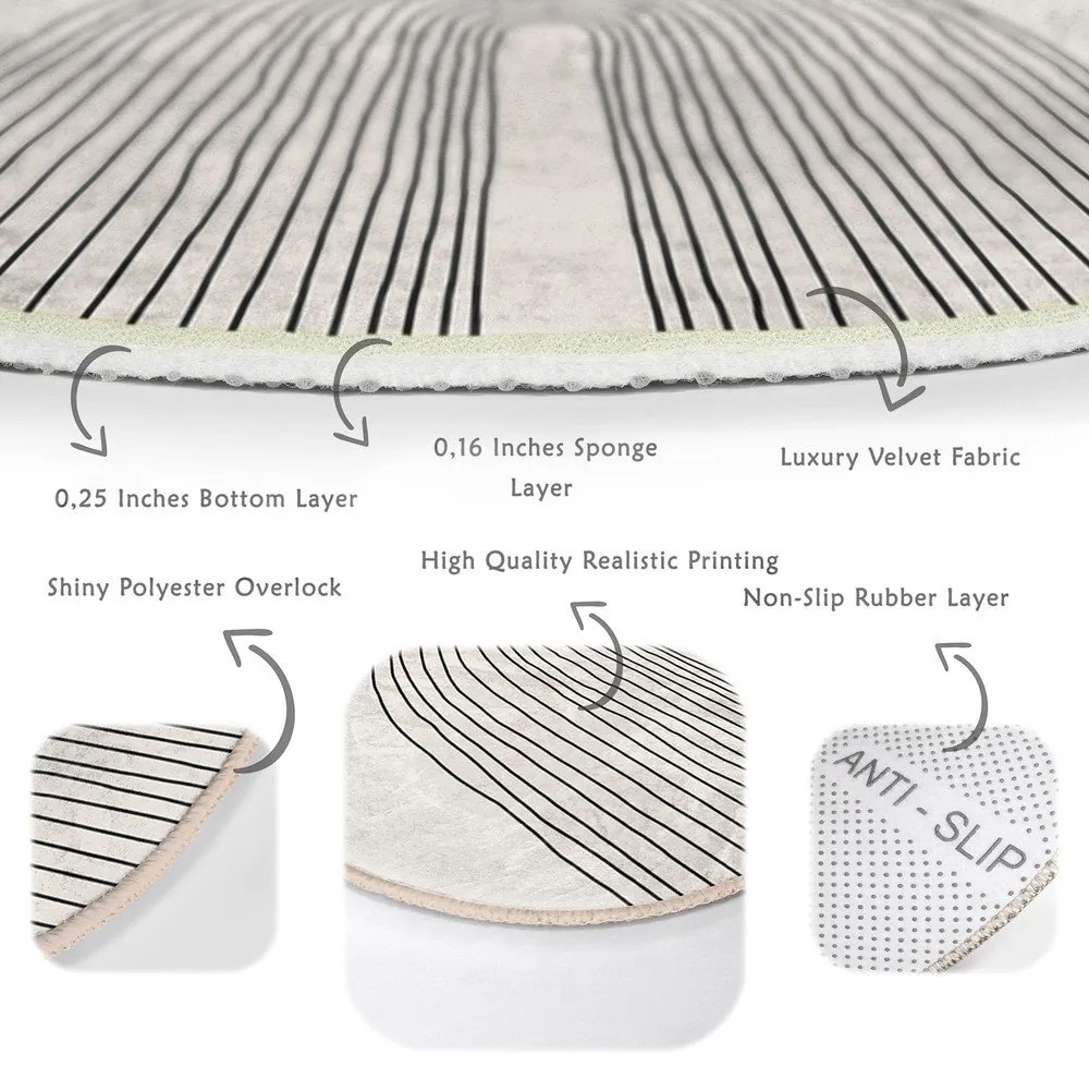 Krémovobiely prateľný okrúhly koberec ø 80 cm Comfort – Mila Home